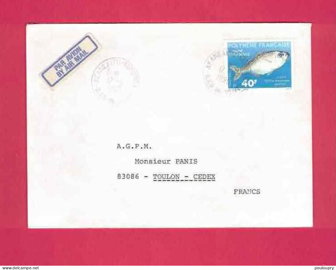 Lettre De 1990 Pour La France - YT N° 352 - Poisson - Kuhlia Marginata - - Lettres & Documents