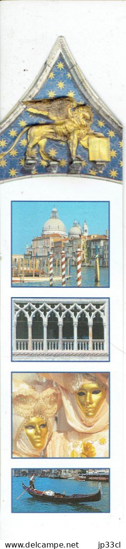 Lion De Venise En Relief Sur Superbe Marque-pages Avec Quatre Vues De La Ville - Bookmarks