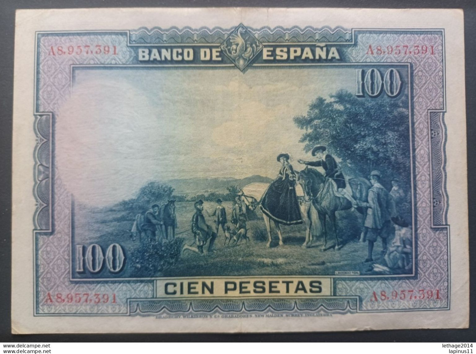 BANKNOTE SPAIN 100 PESETAS CERVANTES 1928 UNCIRCULATED - [ 4] 1975-… : Juan Carlos I