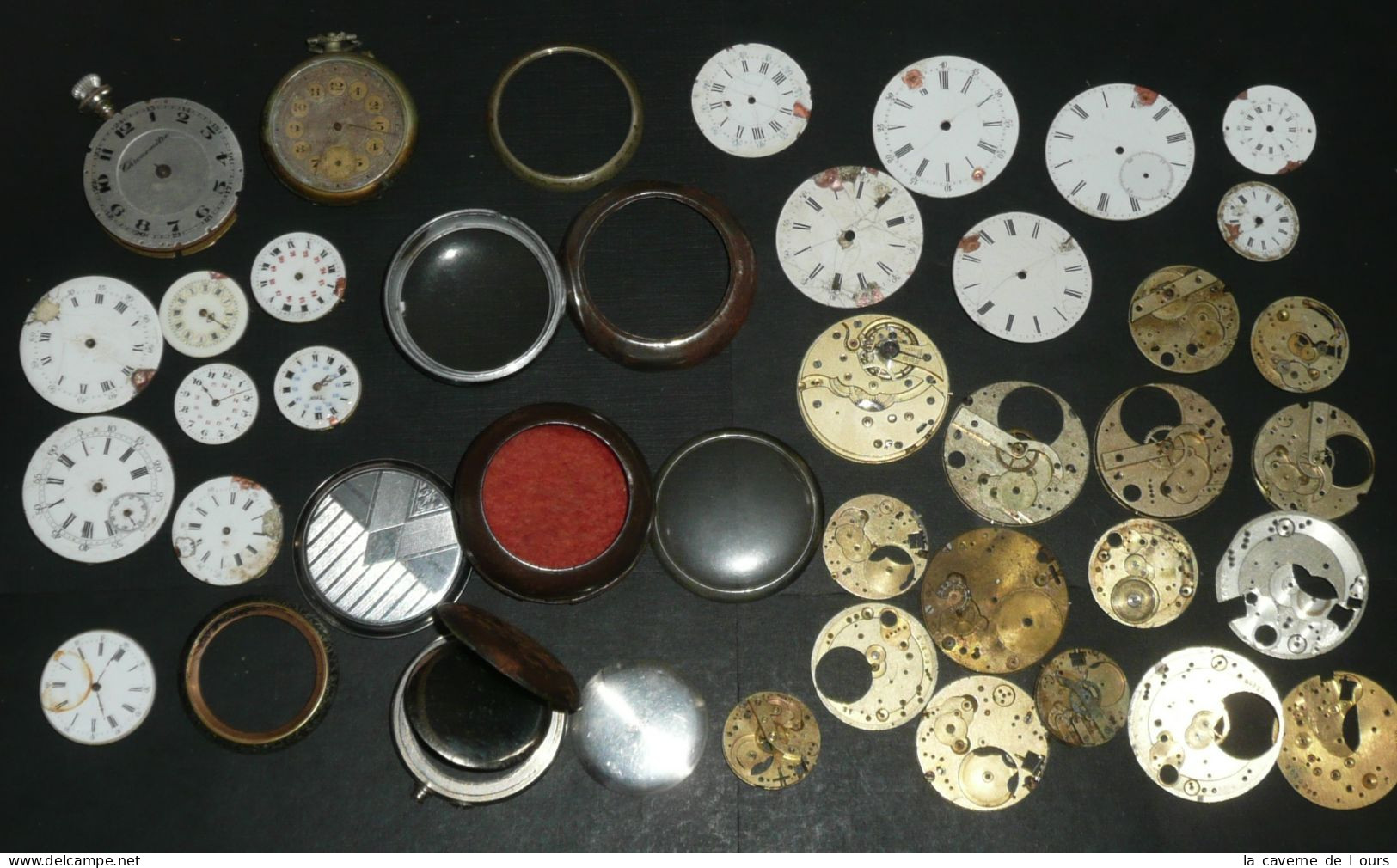 Lot Gousset Pour Pièces Ou à Restaurer, Montres Cadrans Mouvement - Horloge: Antiek