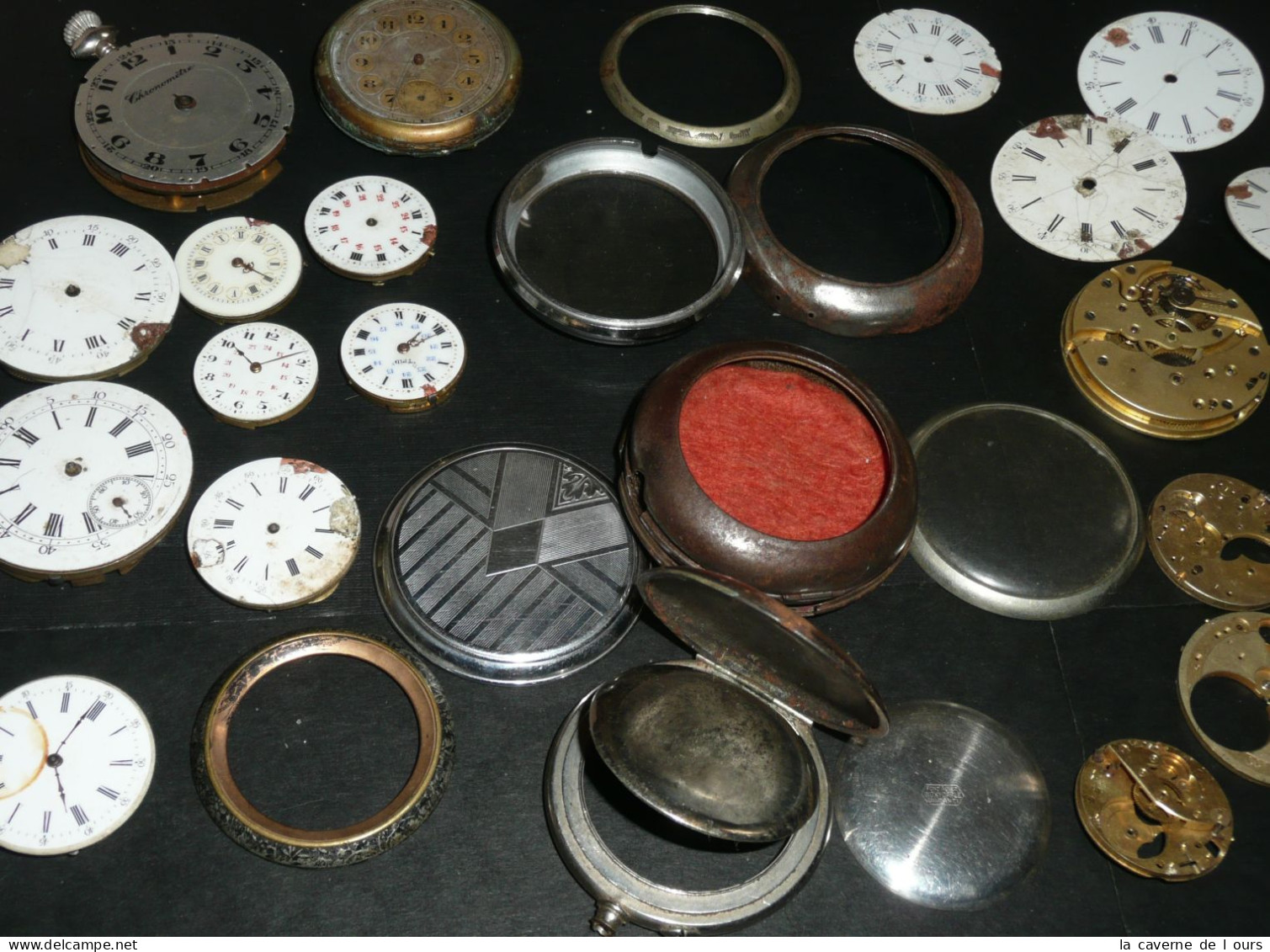 Lot Gousset Pour Pièces Ou à Restaurer, Montres Cadrans Mouvement - Horloge: Antiek