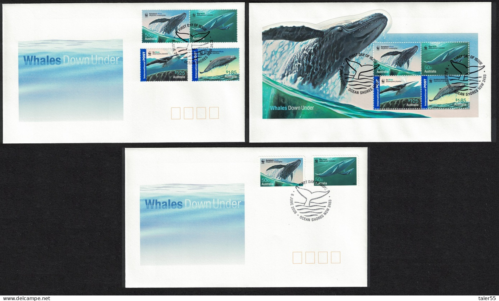 Australia WWF Whales Down Under FDCs Set Of 3 2006 SG#2659-MS2663 - Usados