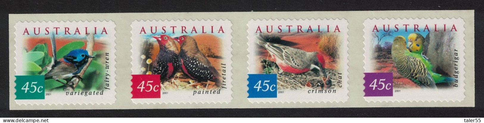 Australia Wren Finch Budgerigar Desert Birds SA Strip Pemara 2001 MNH SG#2130d-2133d - Mint Stamps