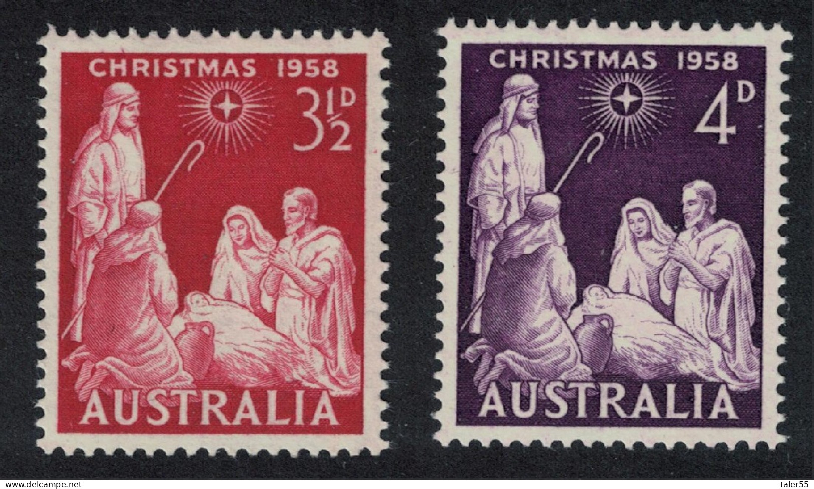 Australia Christmas 2v 1958 MNH SG#306-307 - Ongebruikt