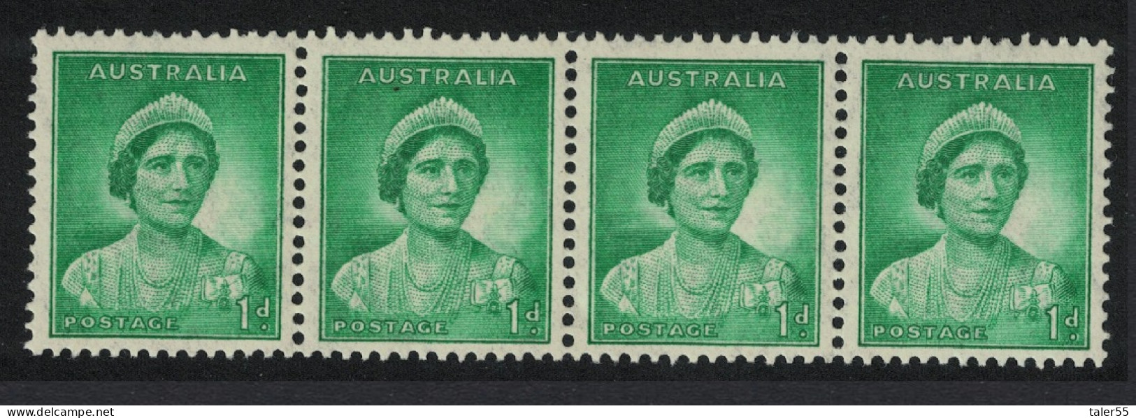 Australia Queen Elizabeth 1d Strip Of 4 1937 MNH SG#165 - Ongebruikt