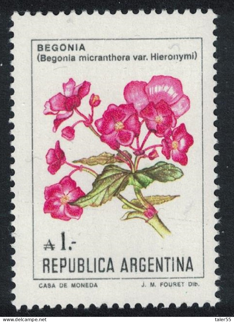 Argentina 'Begonia Micranthera Var.' Hieronymi Flowers 1985 MNH SG#1939 - Nuevos