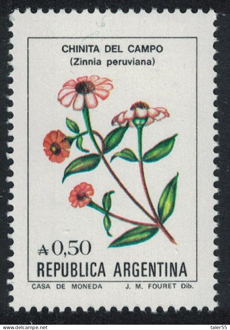 Argentina 'Zinnnia Peruviana' Flowers 50c 1985 MNH SG#1938 - Neufs