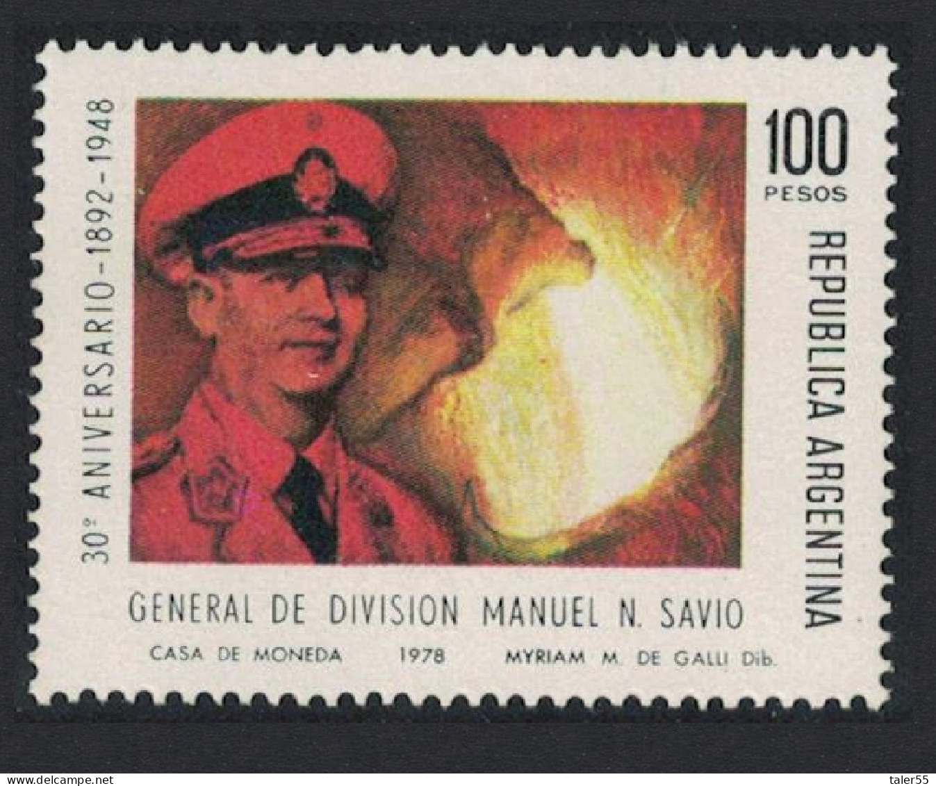 Argentina 30th Death Anniversary Of General Manuel Savio 1978 MNH SG#1599 - Ungebraucht