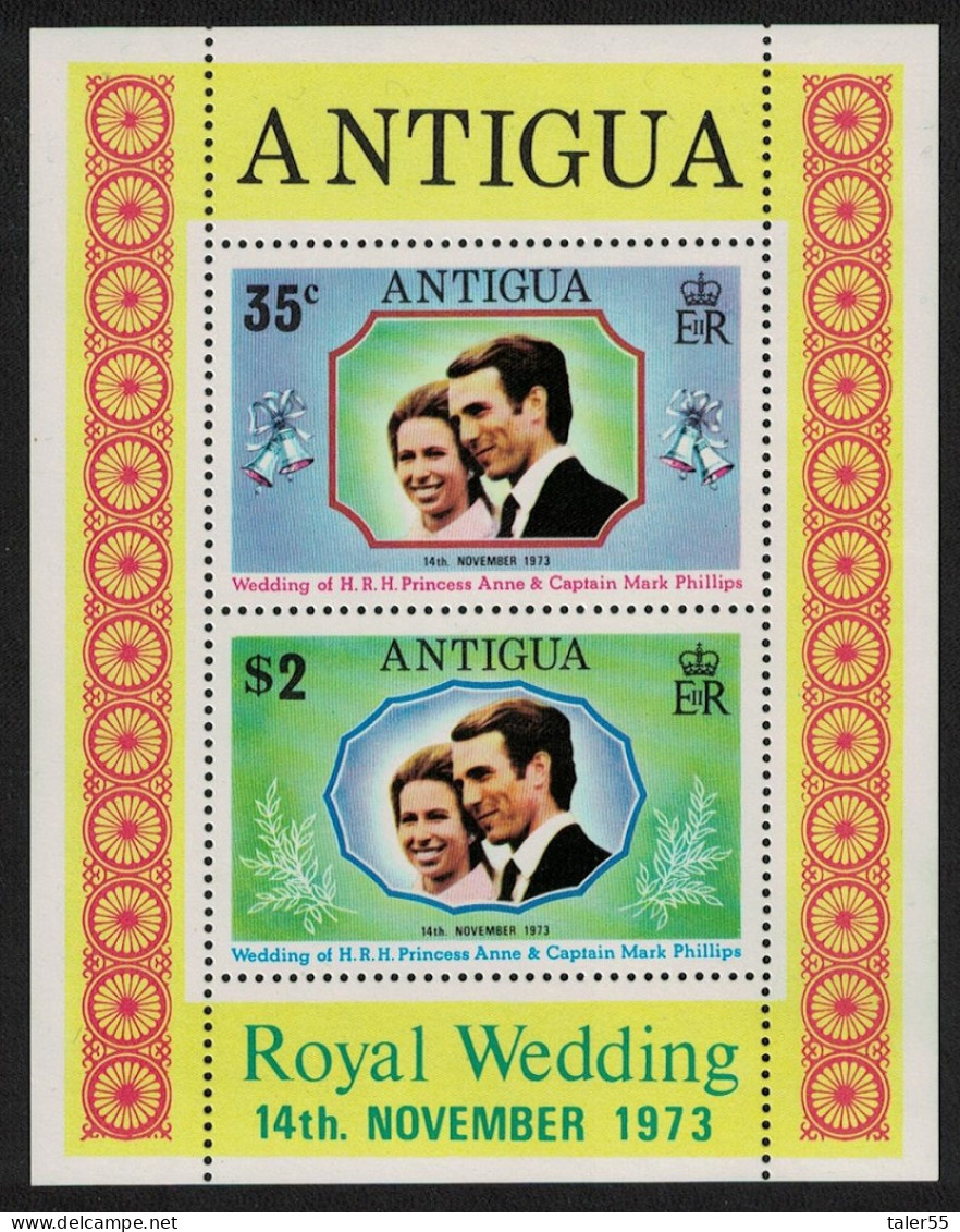 Antigua And Barbuda Royal Wedding Princess Anne MS 1973 MNH SG#MS372 - 1960-1981 Autonomie Interne