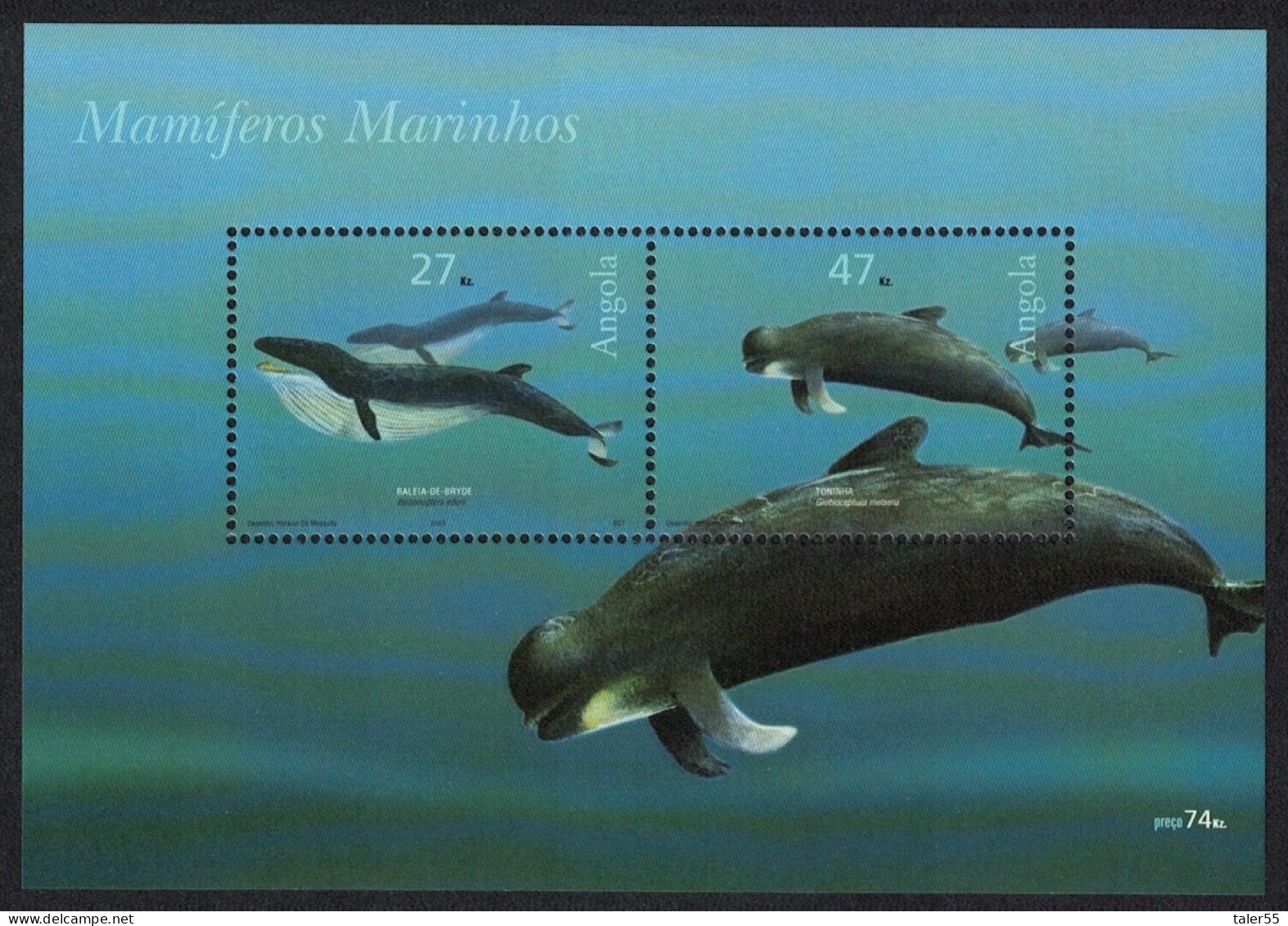 Angola Whales Dolphins Marine Mammals MS 2003 MNH SG#MS1685 - Angola
