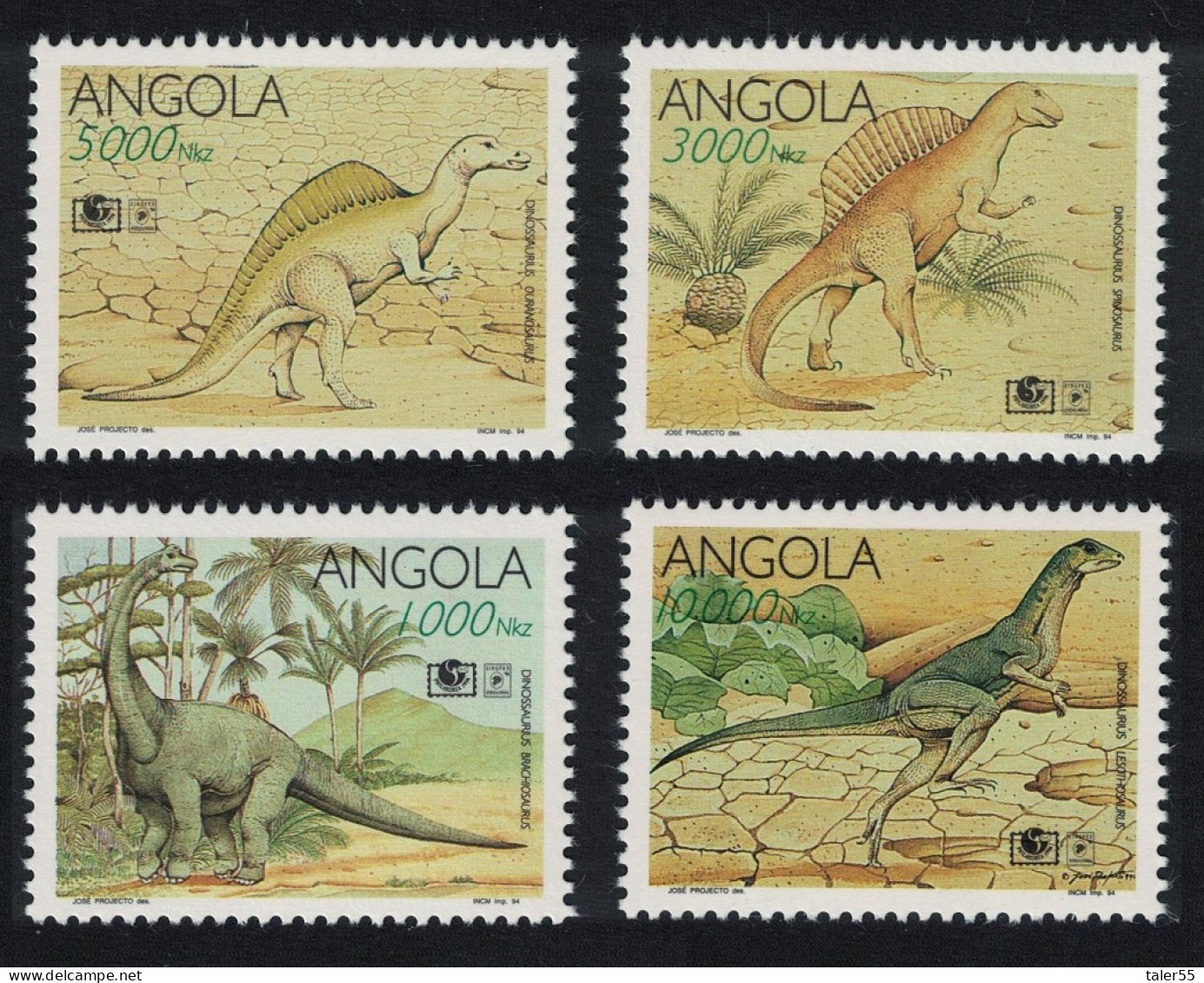 Angola Dinosaurs 4v 1994 MNH SG#1061-1064 MI#964-967 - Angola