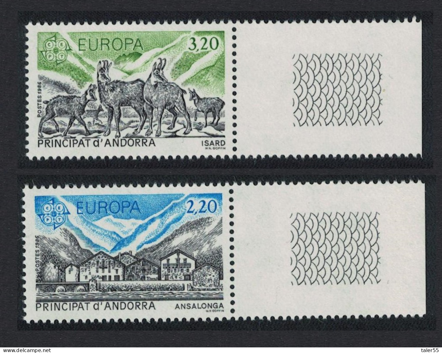 Andorra Fr. Chamois Ansalonga Nature Conservation 2v Margins 1986 MNH SG#F382-F383 MI#369-370 - Neufs