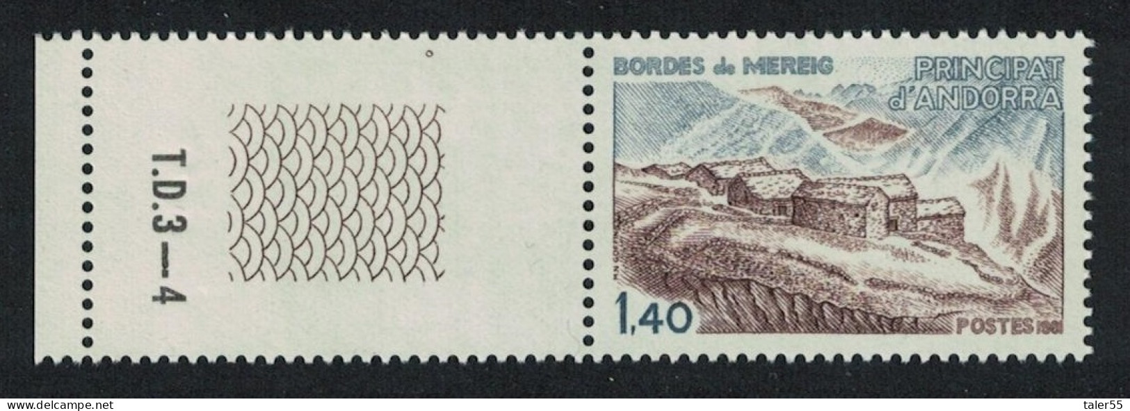 Andorra Fr. Architecture Coin Label Control Number 1981 MNH SG#F310 MI#312 - Nuevos