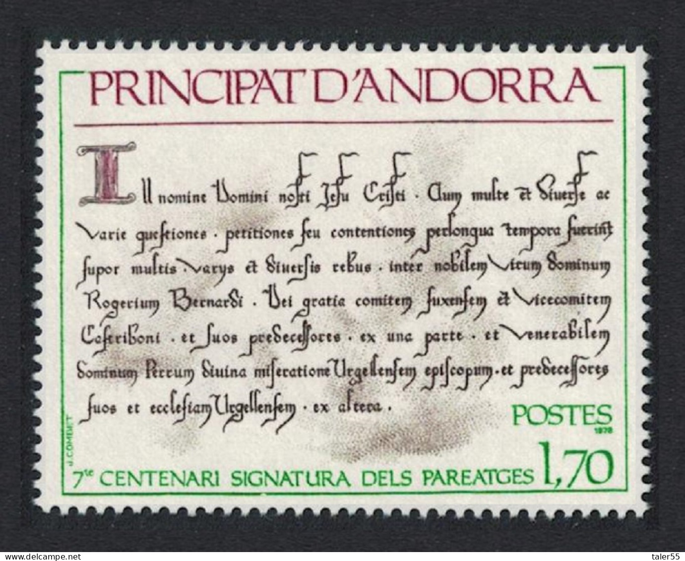 Andorra Fr. Parity Treaties 1978 MNH SG#F292 MI#294 - Nuevos