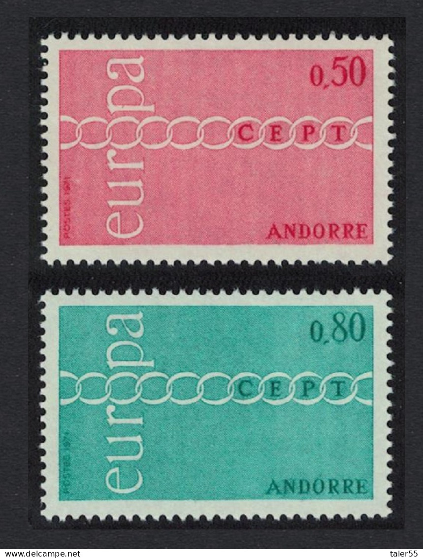 Andorra Fr. Chain Of Os Europa CEPT 2v 1971 MNH SG#F231-F232 - Nuevos