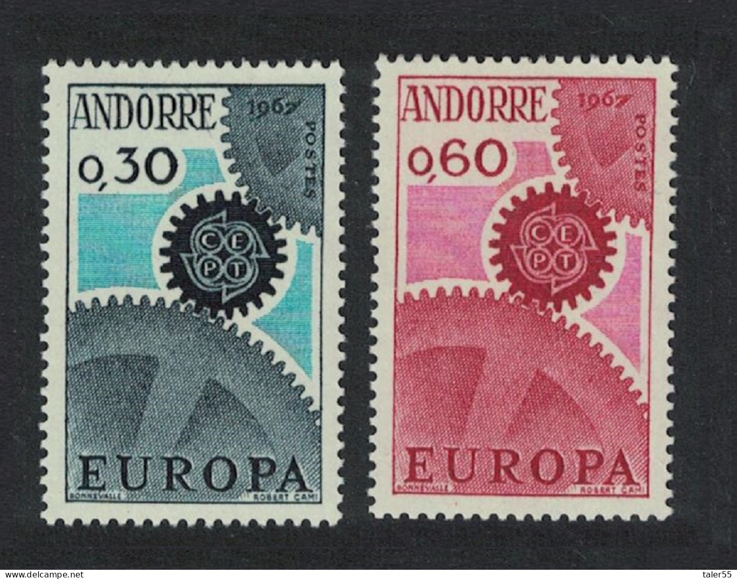 Andorra Fr. Cogwheels Europa CEPT 2v 1967 MNH SG#F199-F200 - Nuevos