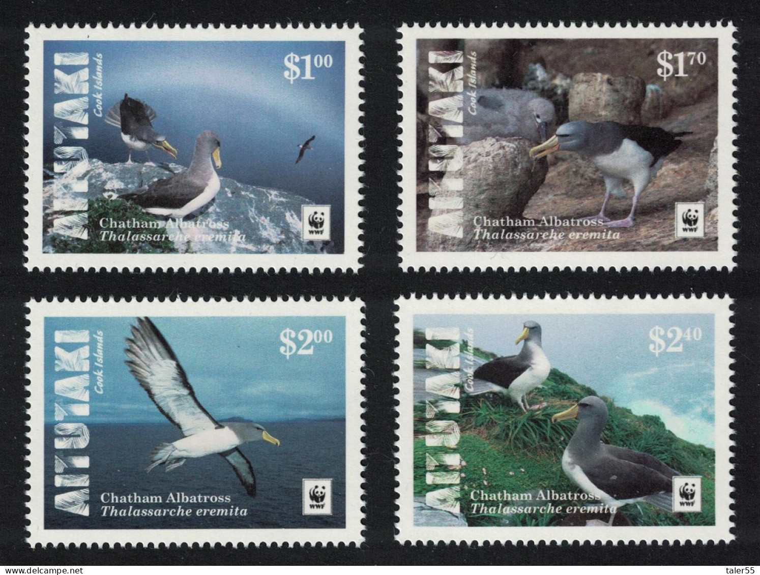 Aitutaki WWF Chatham Albatross Birds 4v 2016 MNH SG#850-853 - Aitutaki
