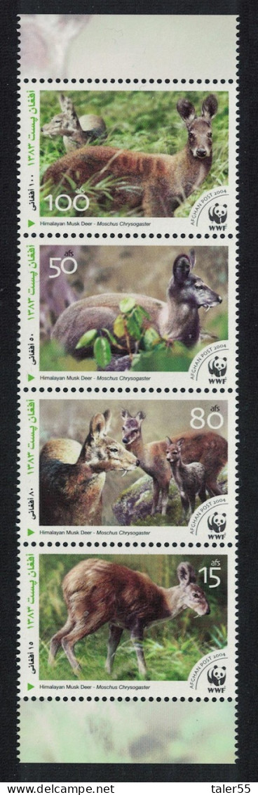 Afghanistan WWF Himalayan Musk Deer Strip Of 4v 2004 MNH - Afghanistan