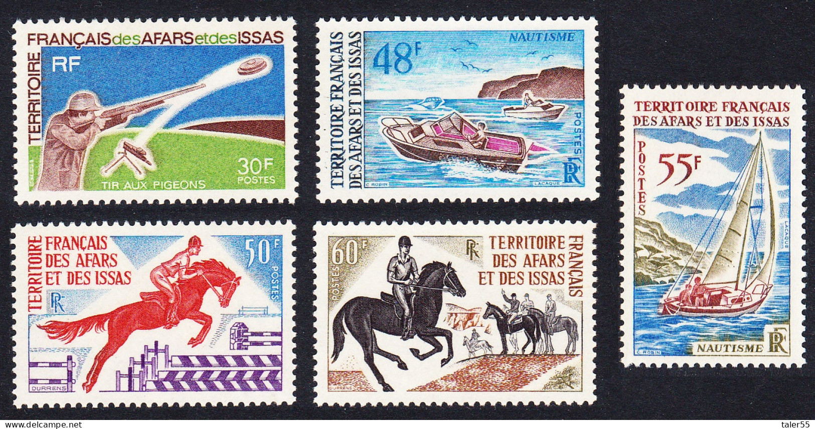 Afar And Issa Pony Trekking Yachting Shooting Sports 5v 1970 MNH SG#549-553 Sc#343-347 - Unused Stamps