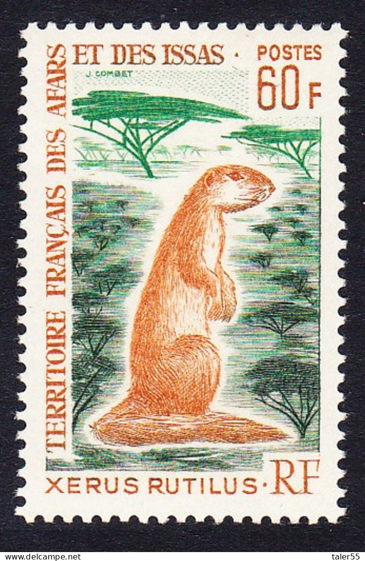 Afar And Issa Unstriped Ground Squirrel 'Xerus Rutilus' 60Fr 1967 MNH SG#508 MI#5 Sc#314 - Unused Stamps