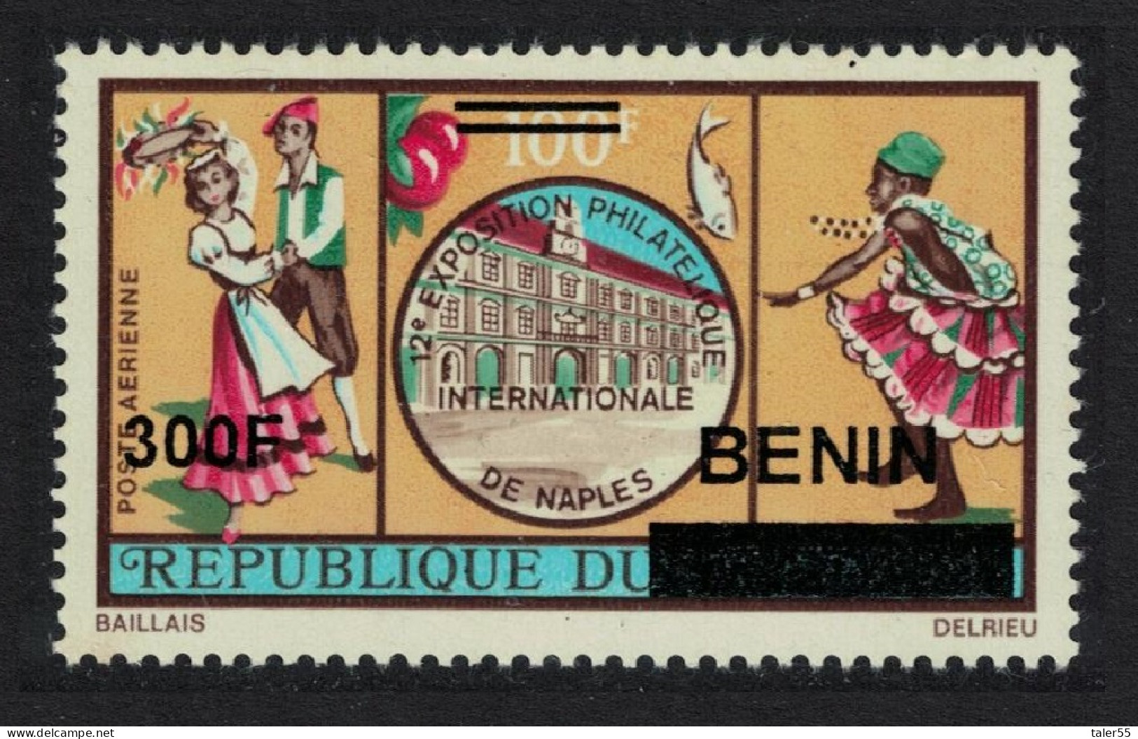 Benin Dance Costumes Overprint 300f Def 2008 MI#1564 - Benin – Dahomey (1960-...)