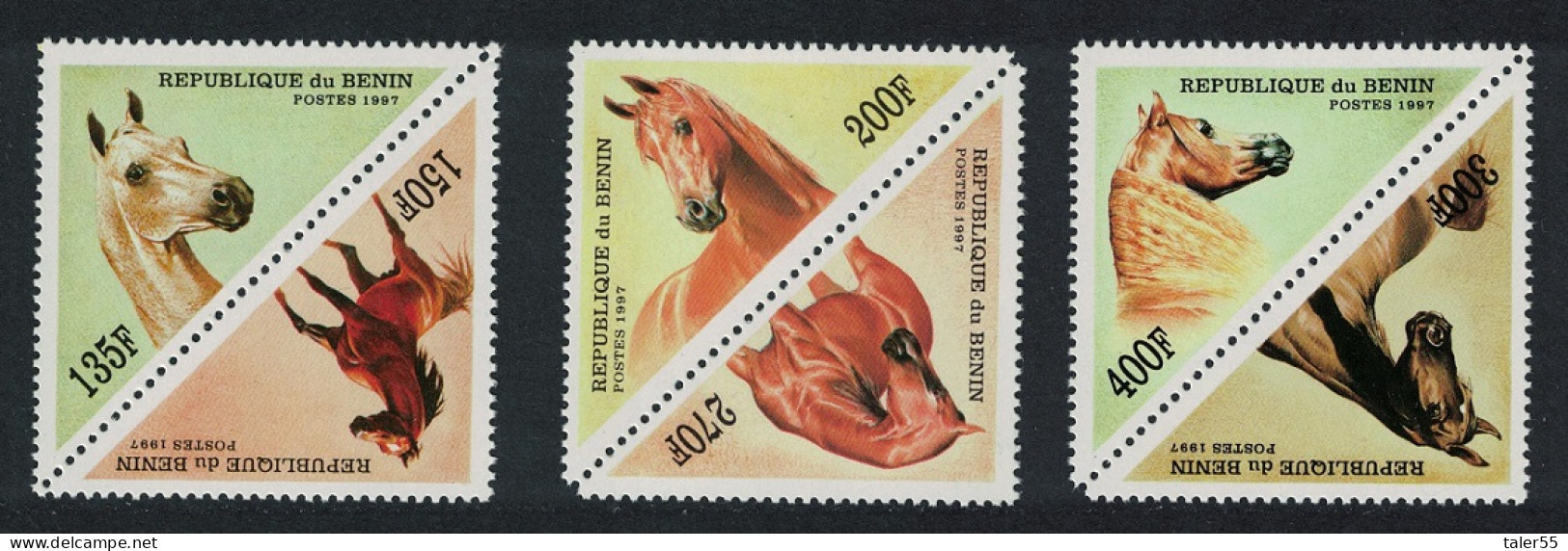 Benin Horses Triangles 6v 1997 MNH SG#1624-1629 - Benin – Dahomey (1960-...)