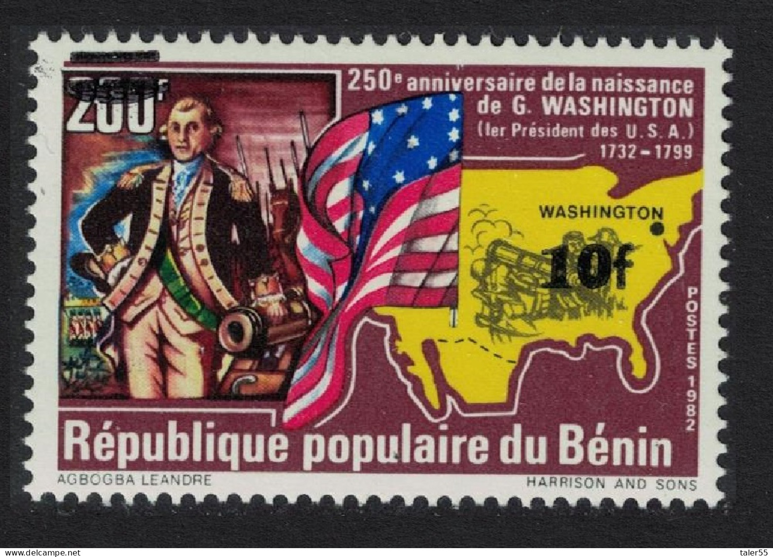 Benin George Washington Ovpt 1984 MNH SG#924 MI#359 - Benin – Dahomey (1960-...)