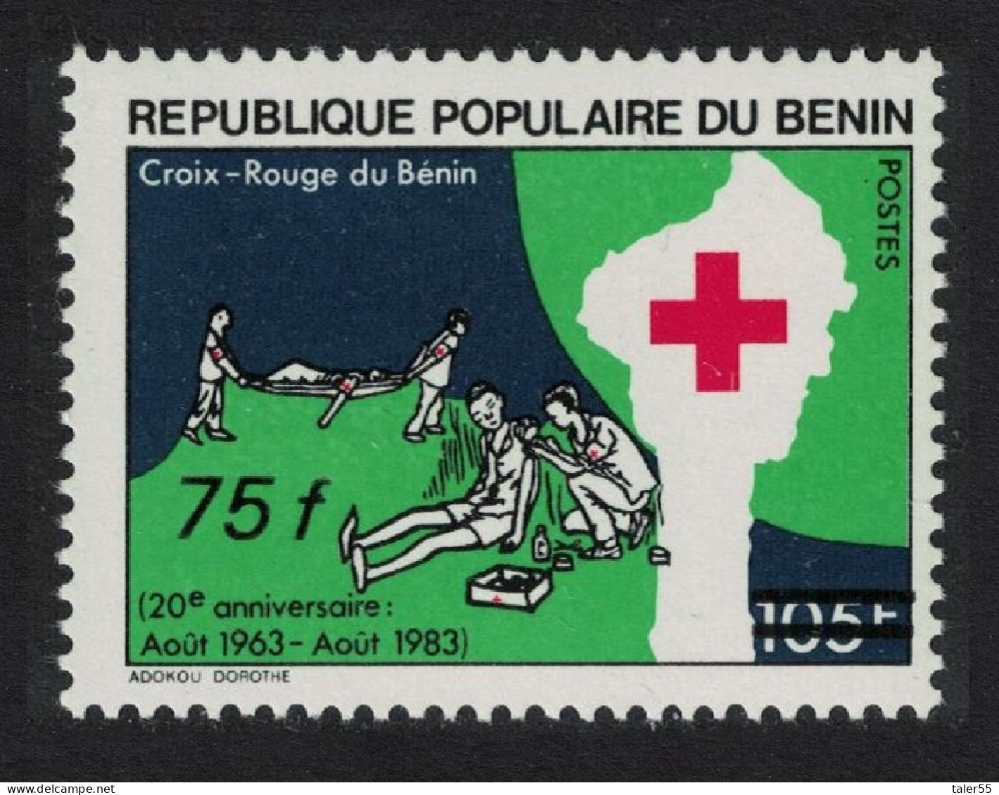 Benin Red Cross Ovpt 1984 MNH SG#929 MI#363 - Benin - Dahomey (1960-...)