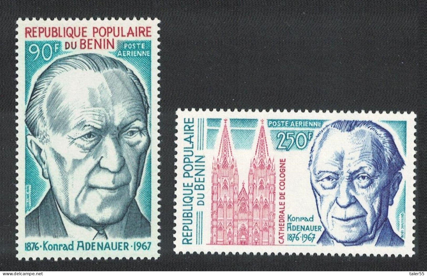 Benin Birth Centenary Of Konrad Adenauer German Statesman 2v 1976 MNH SG#621-622 - Benin - Dahomey (1960-...)