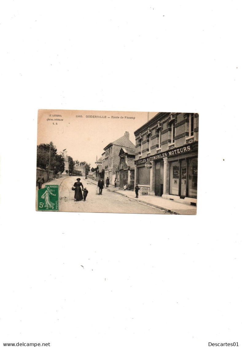 C P A  ANIMEE  GODERVILLE ROUTE DE FECAMP  CIRCULEE  9 SEPTEMBRE 1911 - Goderville