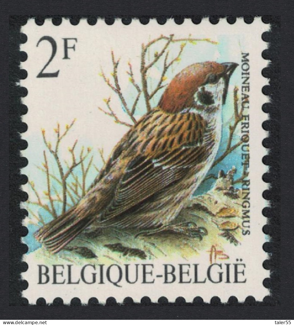 Belgium Eurasian Tree Sparrow Bird Buzin 'Moineau Friquet' 2f 1989 MNH SG#2846 MI#2399x Sc#1218 - Unused Stamps