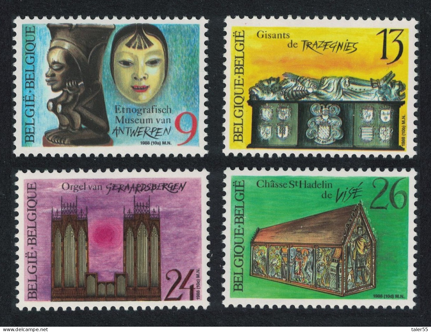 Belgium Museums Churches Cultural Heritage 4v 1988 MNH SG#2959-2962 - Unused Stamps