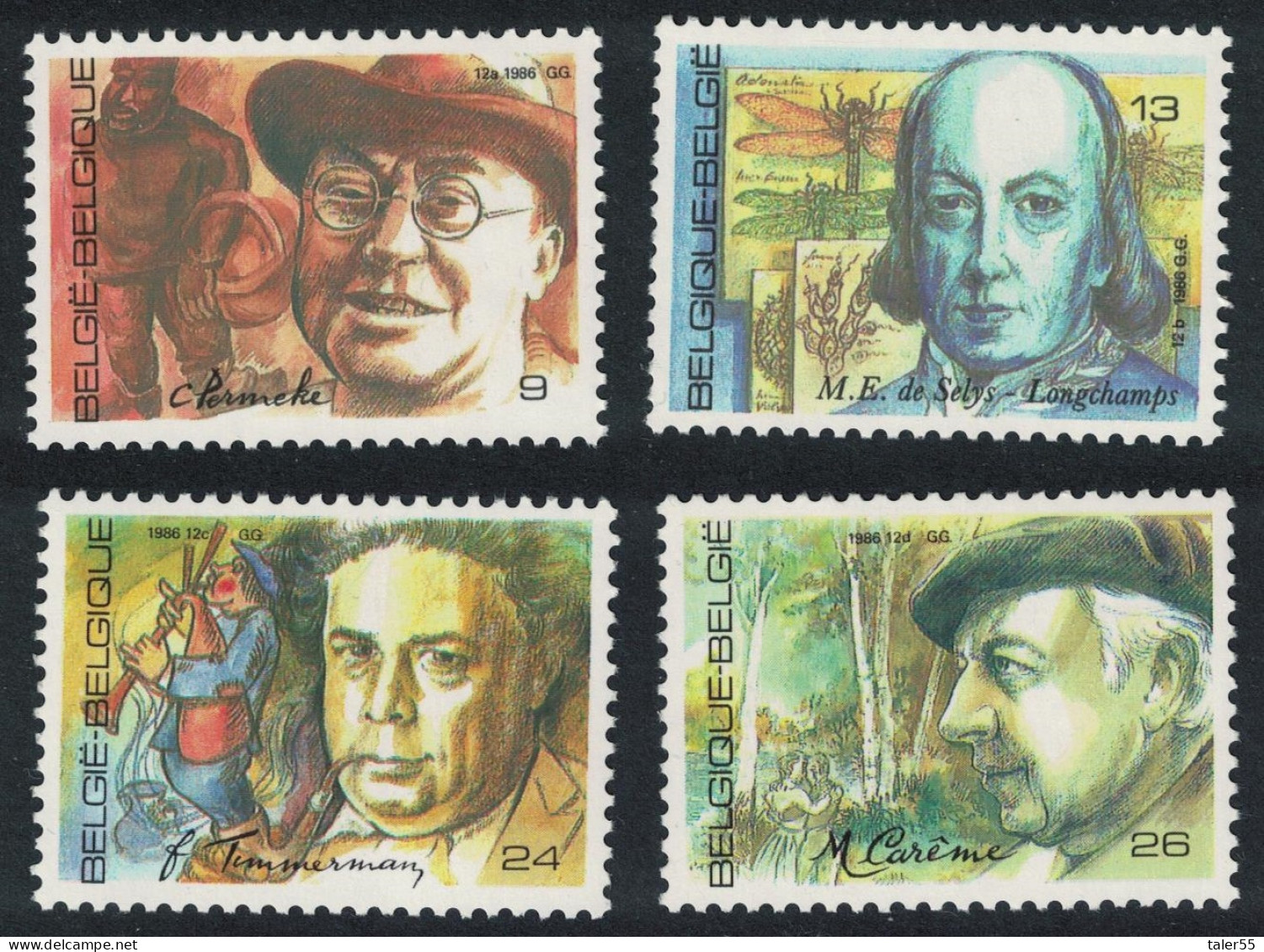 Belgium Celebrities 4v 1986 MNH SG#2886-2889 - Unused Stamps