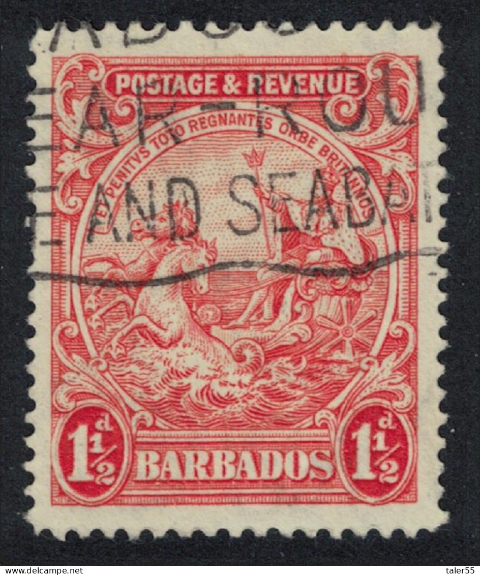 Barbados Inscr 'POSTAGE & REVENUE' 1½d T2 1925 Canc SG#231b - Barbades (...-1966)