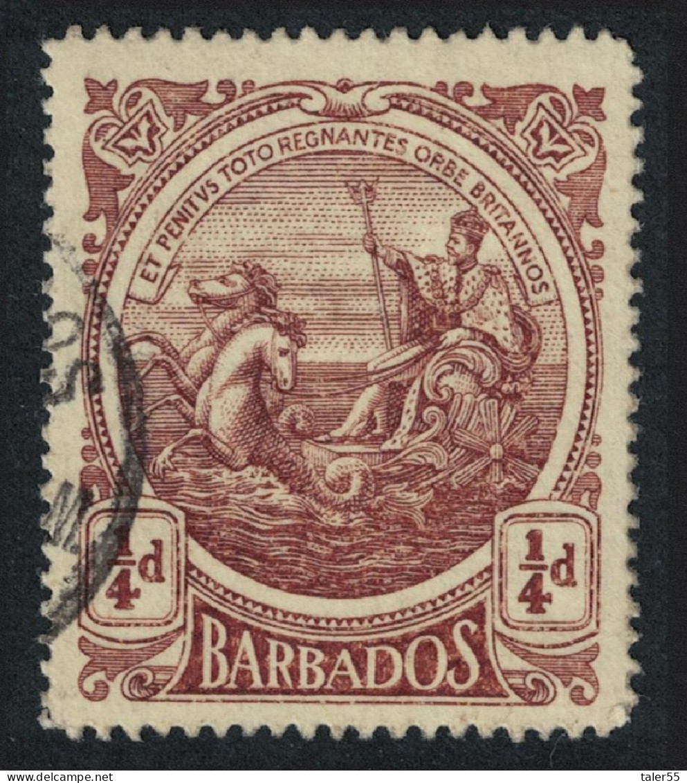 Barbados Britannia ¼d 1916 Canc SG#181 - Barbados (...-1966)