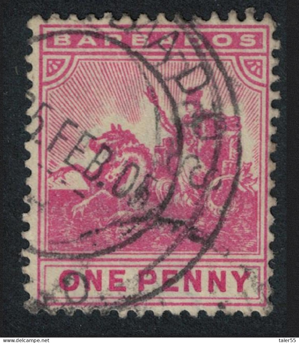 Barbados Seal Of Colony One Penny T3 1892 Canc SG#107 - Barbados (...-1966)