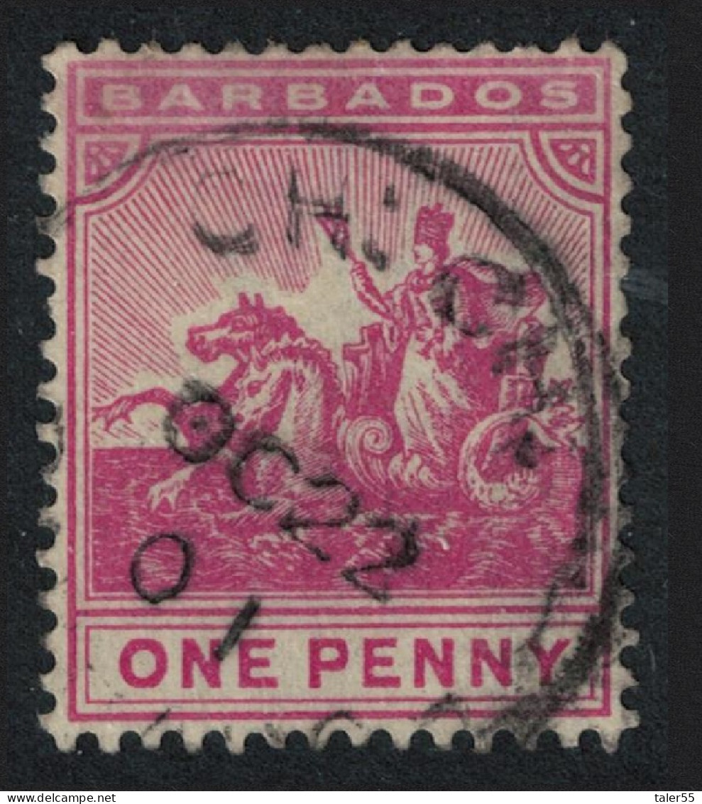 Barbados Seal Of Colony One Penny T1 1892 Canc SG#107 - Barbados (...-1966)