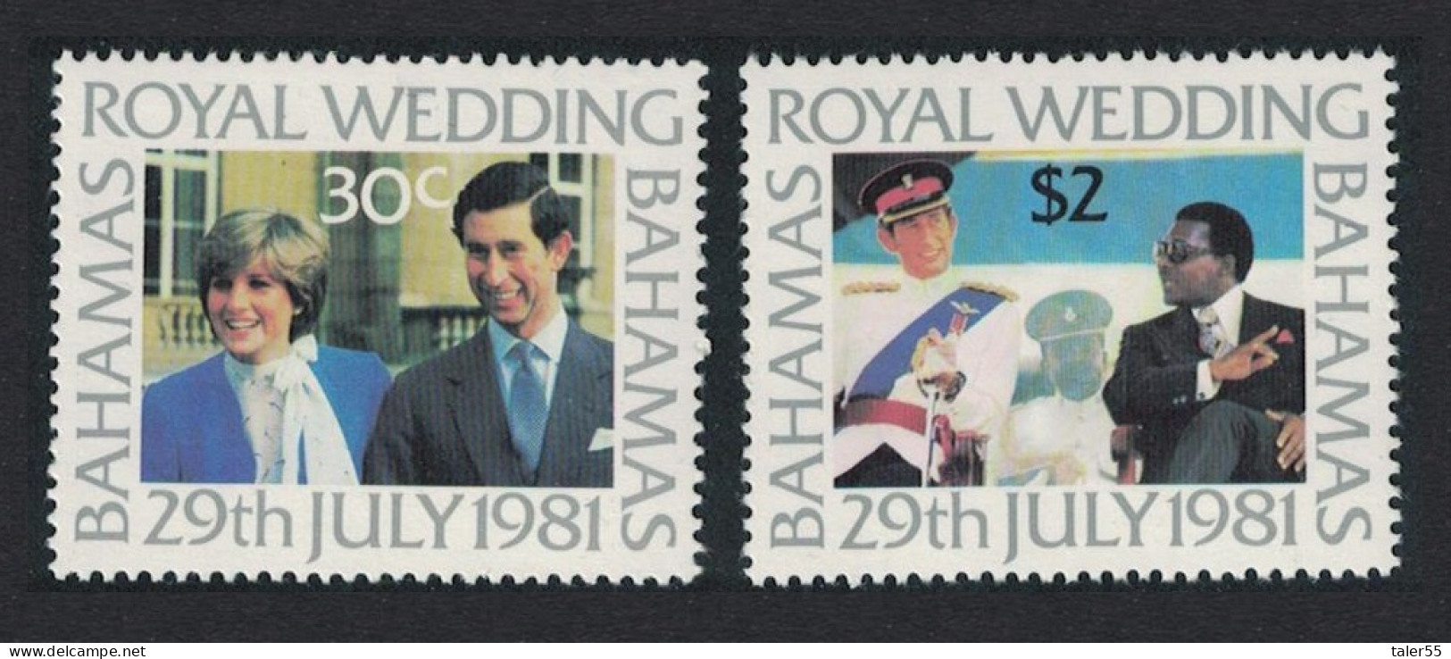 Bahamas Charles And Diana Royal Wedding 2v 1981 MNH SG#586-597 MI#480-481 - Bahama's (1973-...)