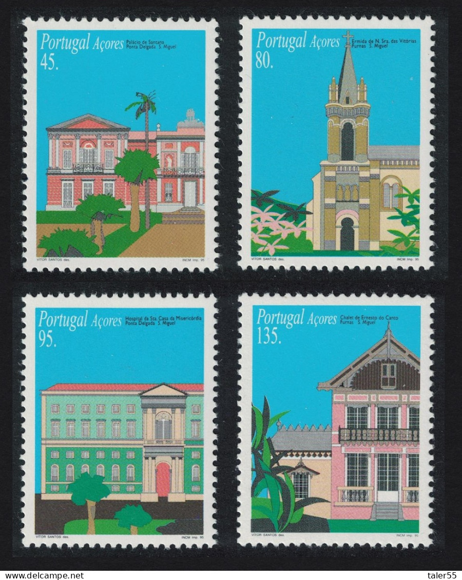 Azores Hospital Chapel Architecture Of Sao Miguel 4v 1995 MNH SG#549-552 - Açores