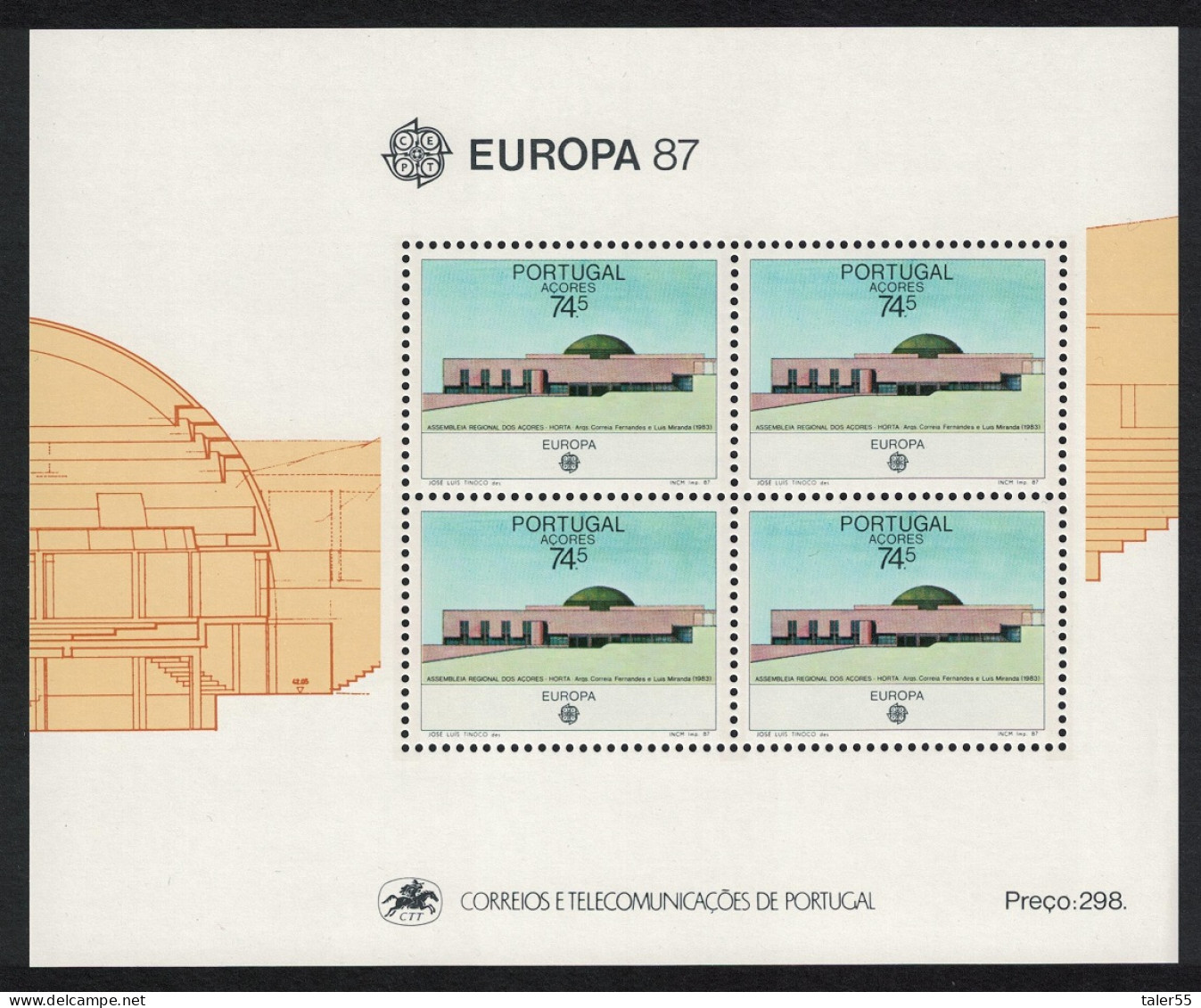 Azores Europa Architecture MS 1987 MNH SG#MS477 - Azores