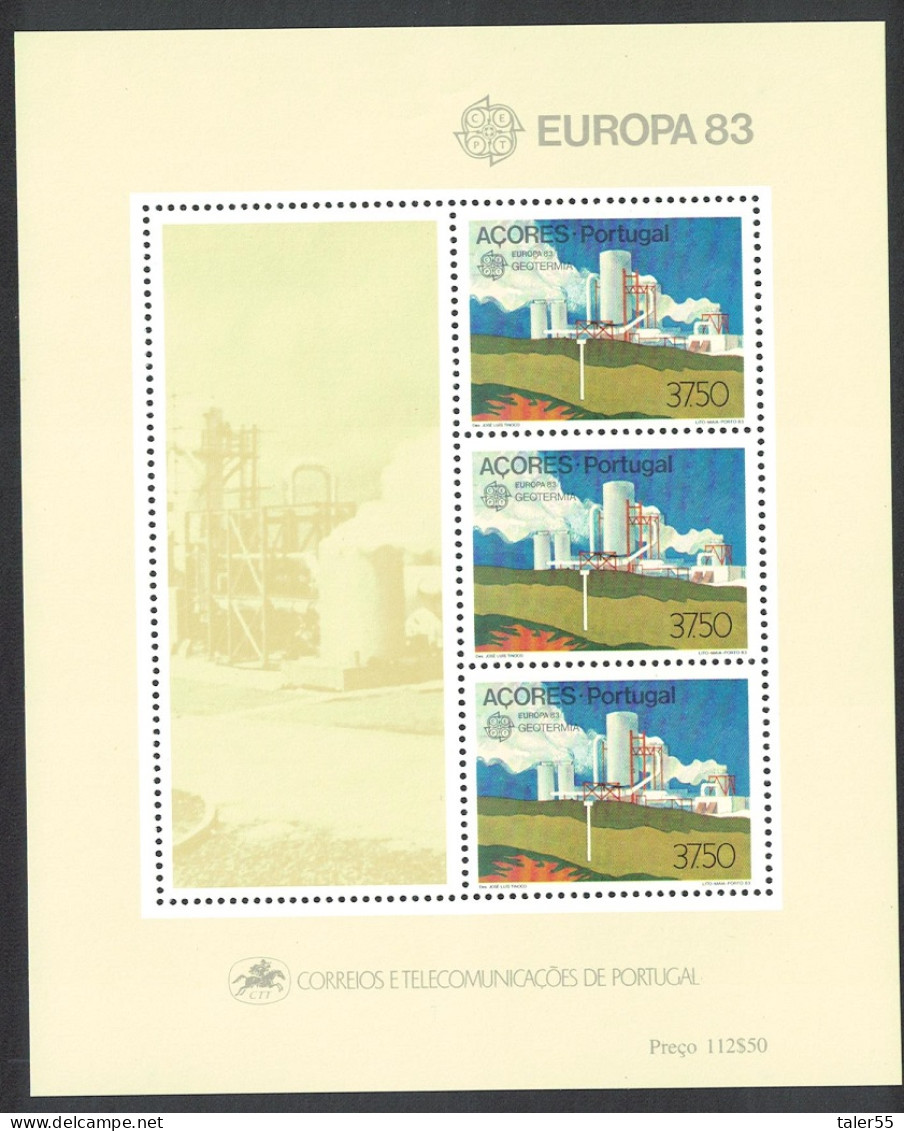 Azores Geothermal Power Station Europa CEPT MS 1983 MNH SG#MS450 MI#Block 4 - Azores
