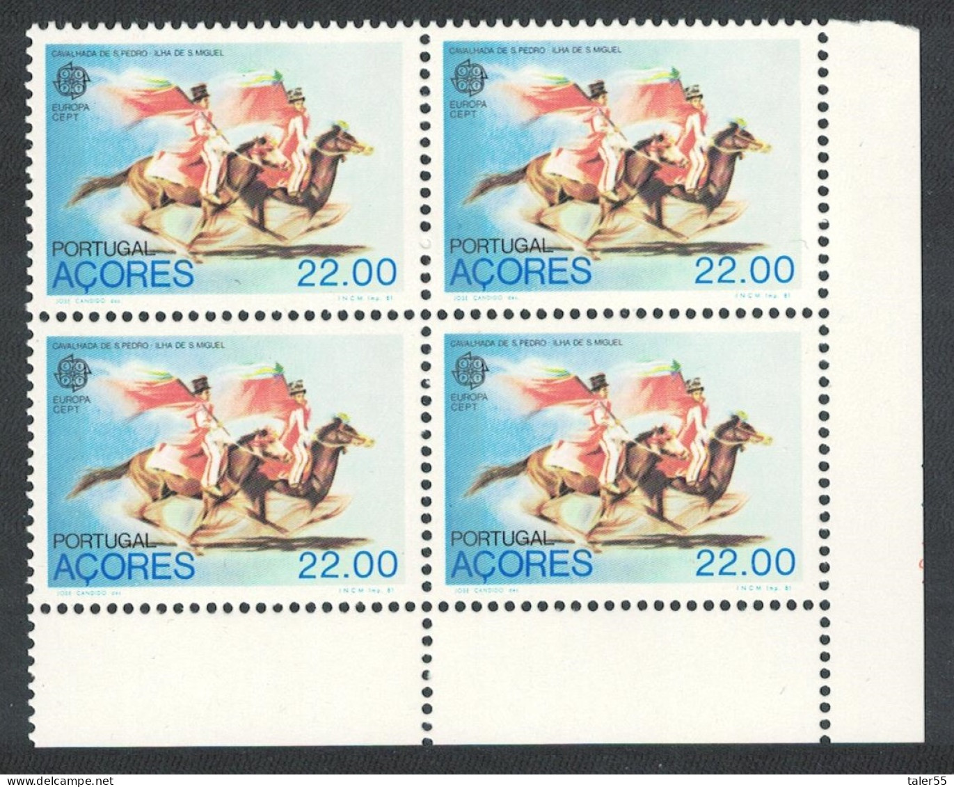 Azores Europa Folklore SE Block Corner Of 4 1981 MNH SG#425 - Azores