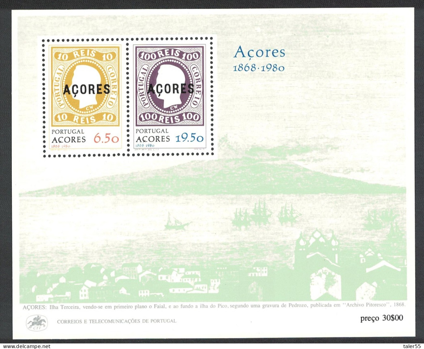 Azores 112th Anniversary Of 1st Azores Stamps MS 1980 MNH SG#MS418 MI#Block 1 - Azores