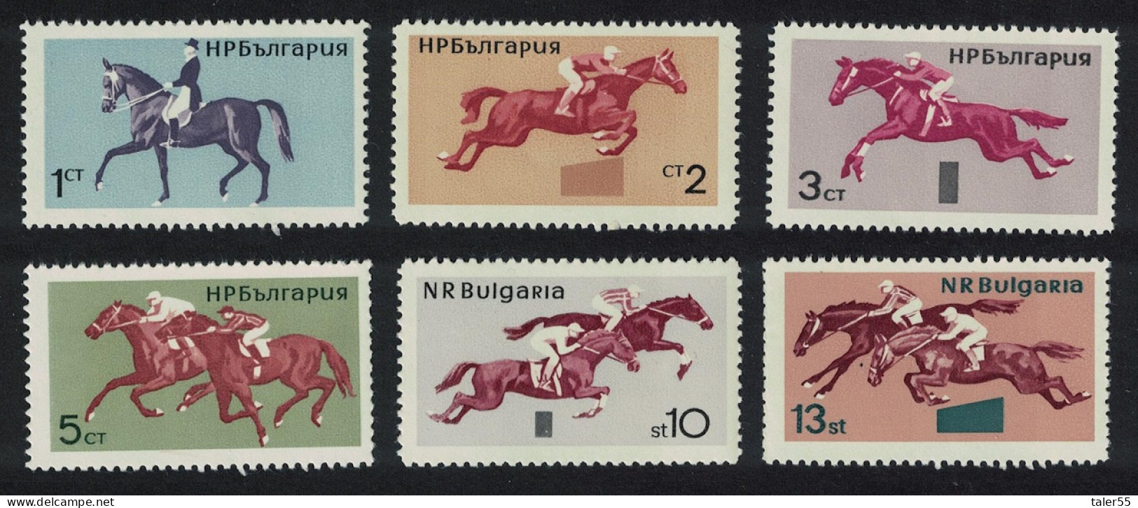 Bulgaria Horses Horsemanship Racing 6v 1965 MNH SG#1559-1564 MI#1571-1576 - Unused Stamps