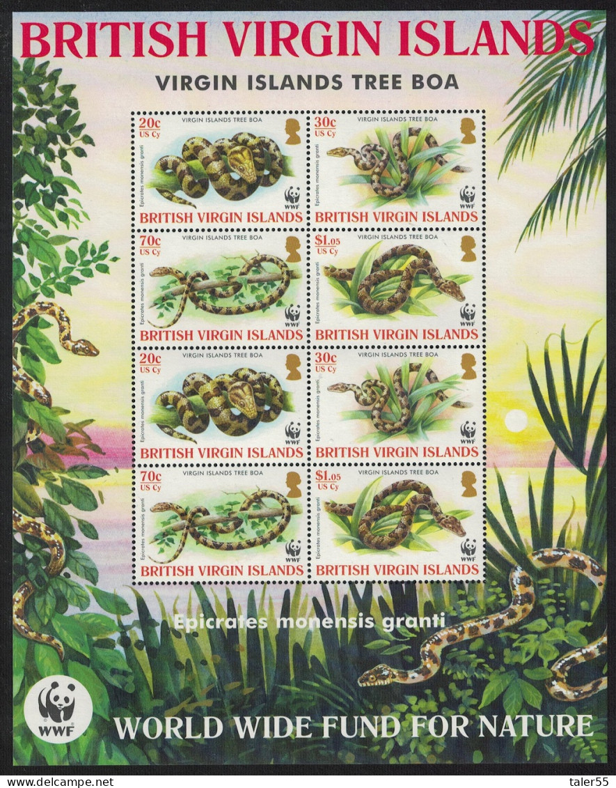 BVI WWF Virgin Islands Boa Sheetlet 2005 MNH SG#1178-1181 MI#1137-1140 Sc#1051-1054 - Britse Maagdeneilanden