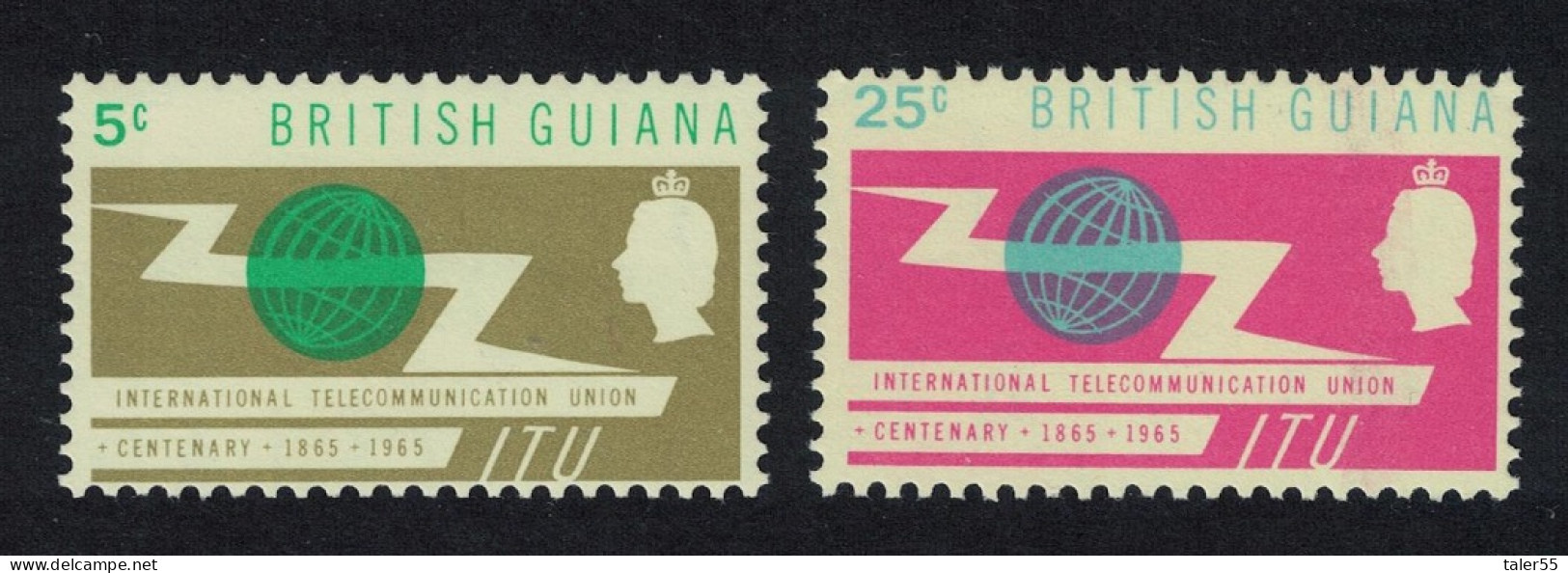 Br. Guyana Telecommunications Centenary Of ITU 2v 1965 MNH SG#370-371 - Rhodesia & Nyasaland (1954-1963)