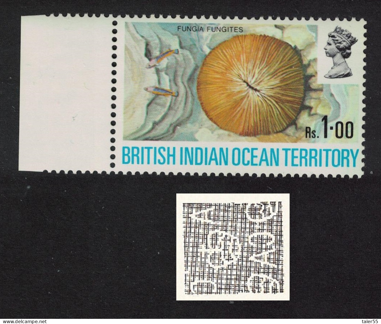 BIOT Mushroom Coral 1R Watermark Variety 1971 MNH SG#43w - Territorio Britannico Dell'Oceano Indiano