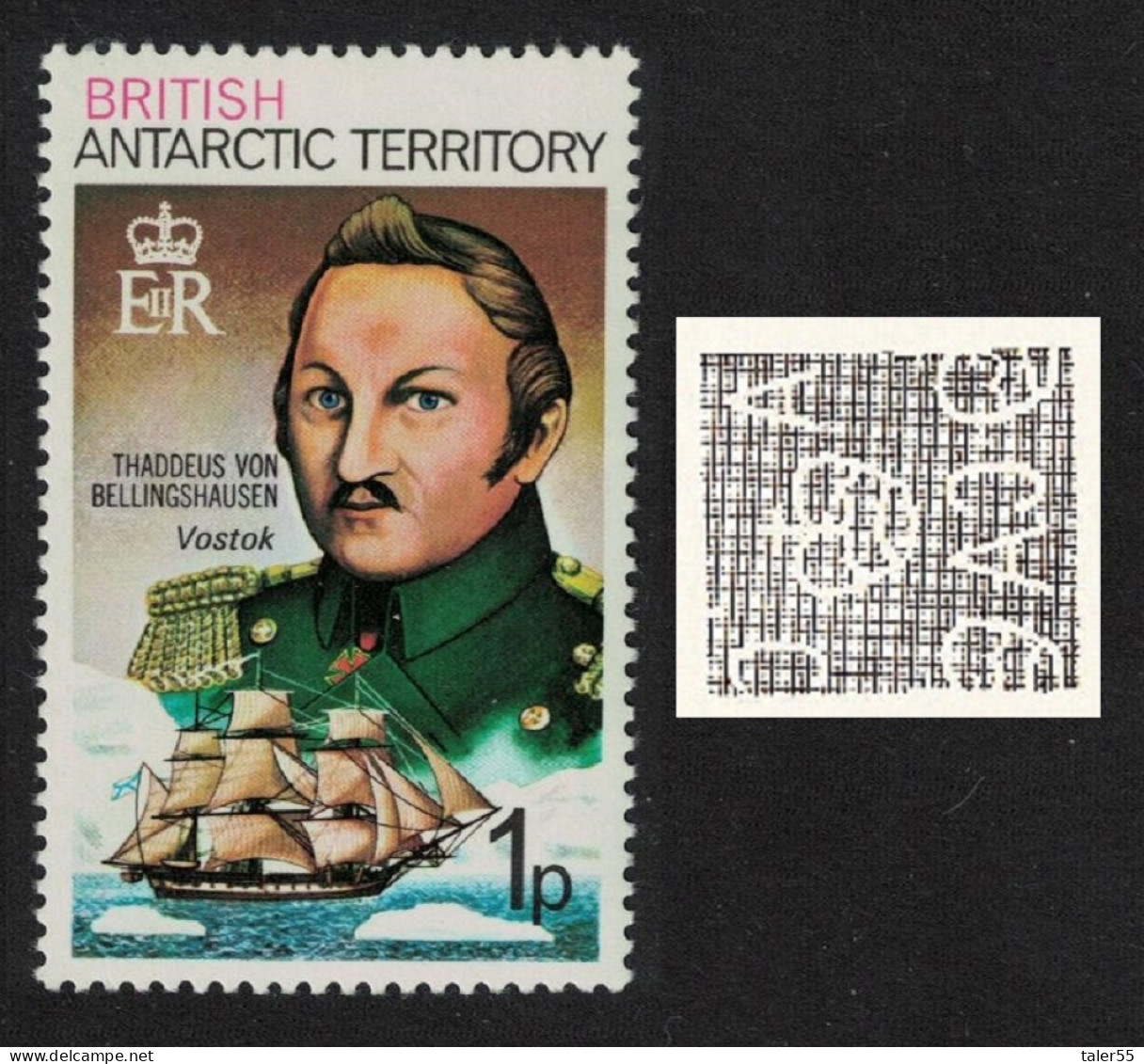 BAT 1p - Thaddeus Von Bellingshausen And 'Vostok' Explorer 1973 MNH SG#45 MI#46AX - Unused Stamps