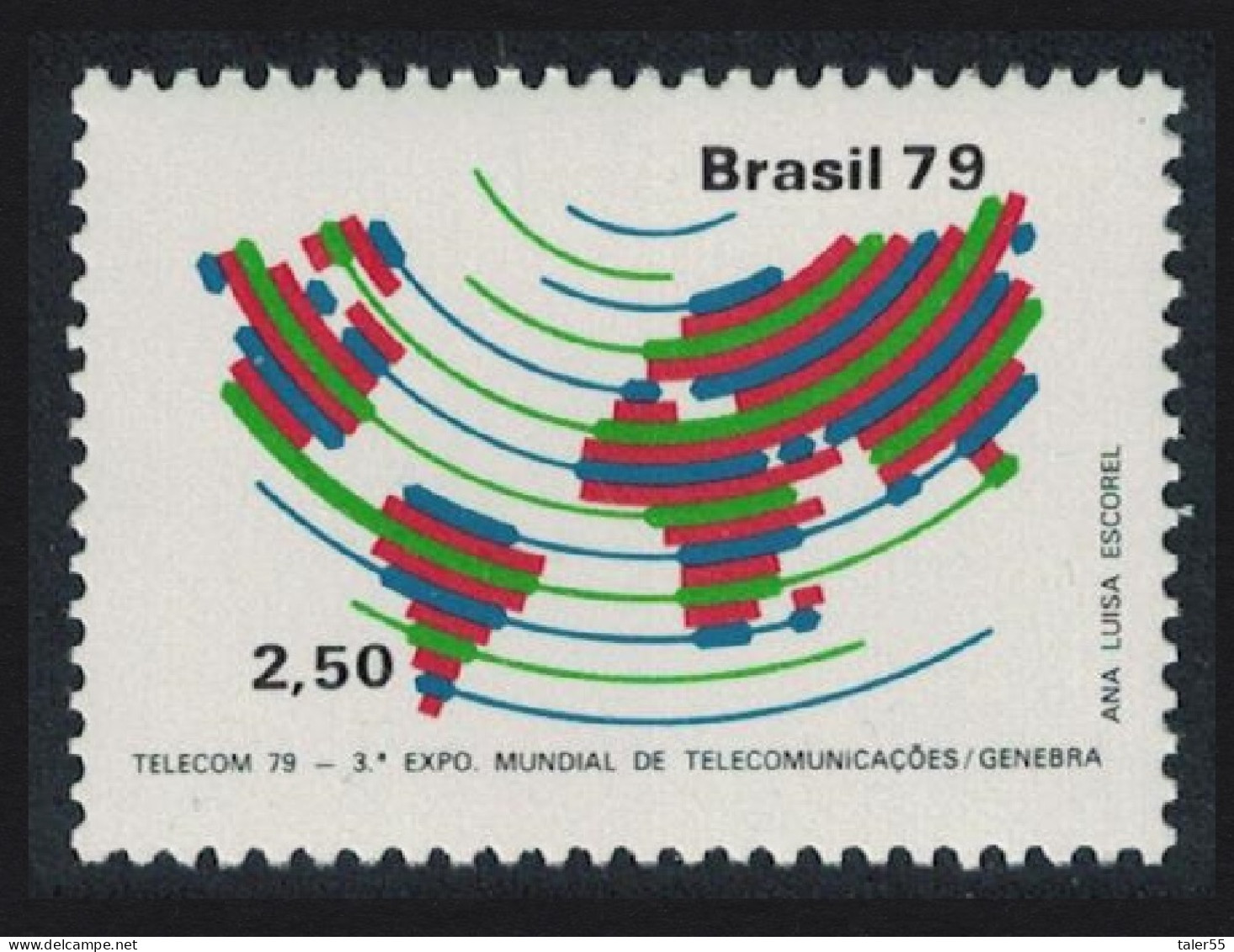 Brazil 3rd World Telecommunications Exhibition Geneva 1979 MNH SG#1791 - Unused Stamps
