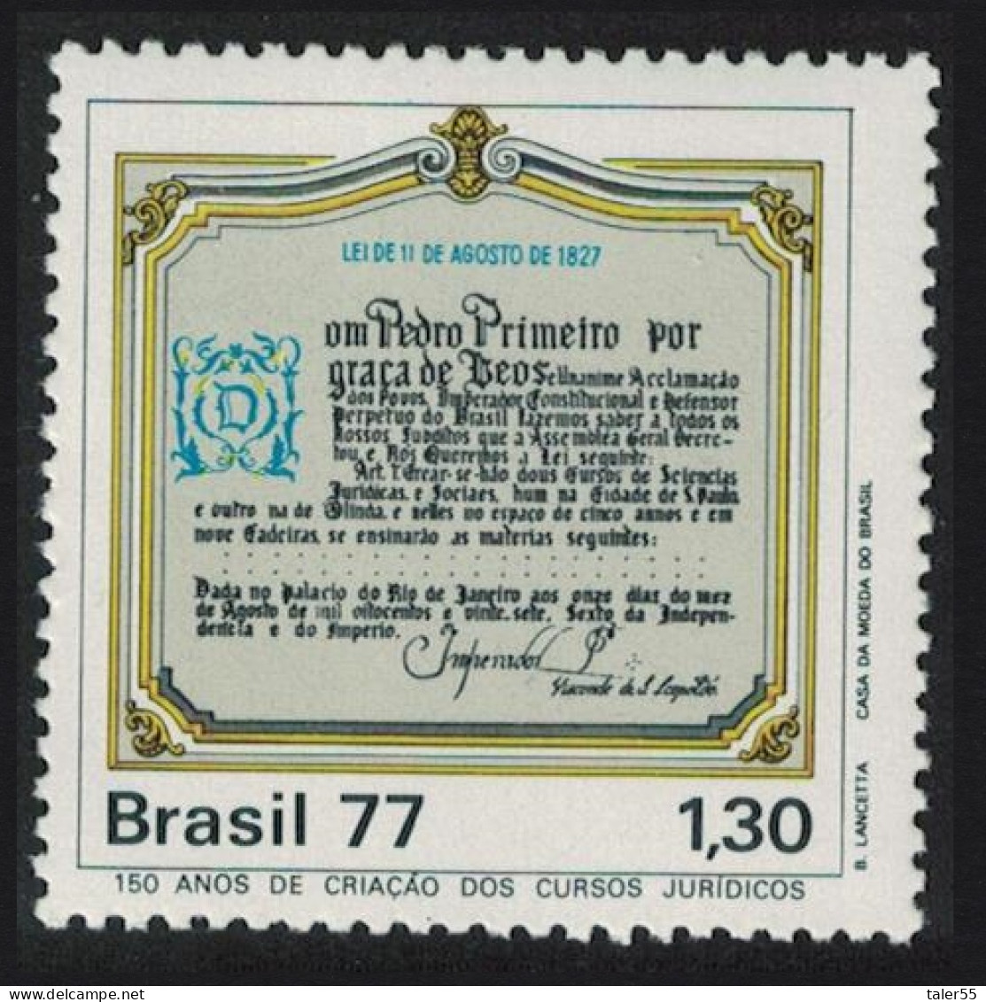 Brazil 150th Anniversary Of Juridical Courses 1977 MNH SG#1672 - Unused Stamps